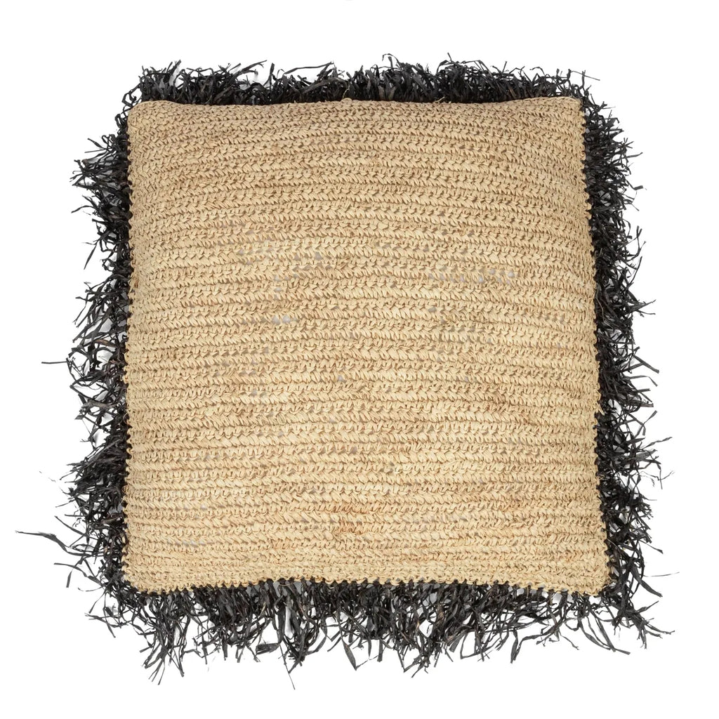 Koristetyynynpäällinen Raffia, luonnollinen/musta 60x60 Bazar Bizar