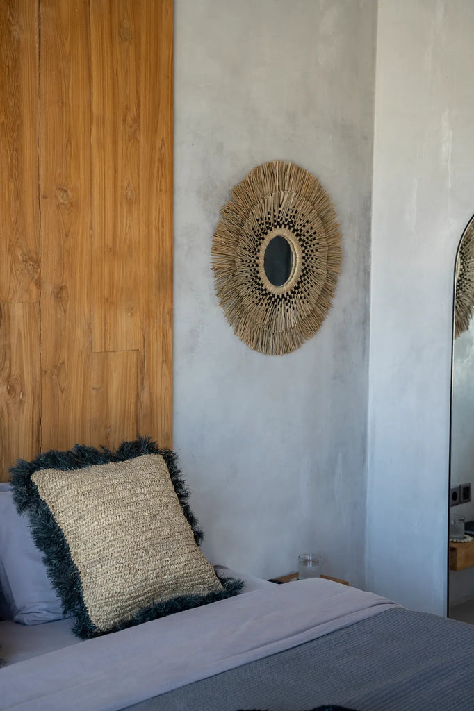 Koristetyynynpäällinen Raffia, luonnollinen/musta 60x60 Bazar Bizar