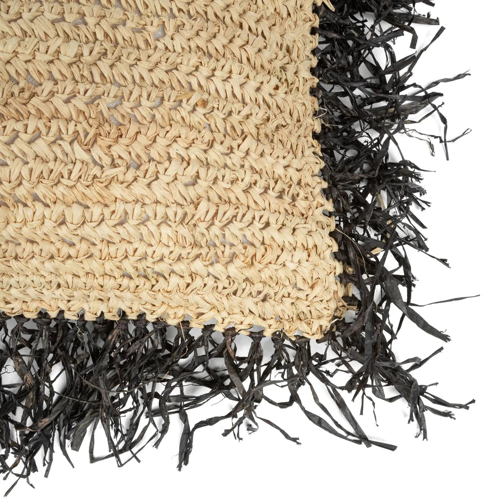Koristetyynynpäällinen Raffia, luonnollinen/musta 60x60 Bazar Bizar