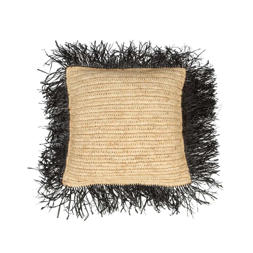 Koristetyynynpäällinen Raffia, luonnollinen/musta 40x40 Bazar Bizar