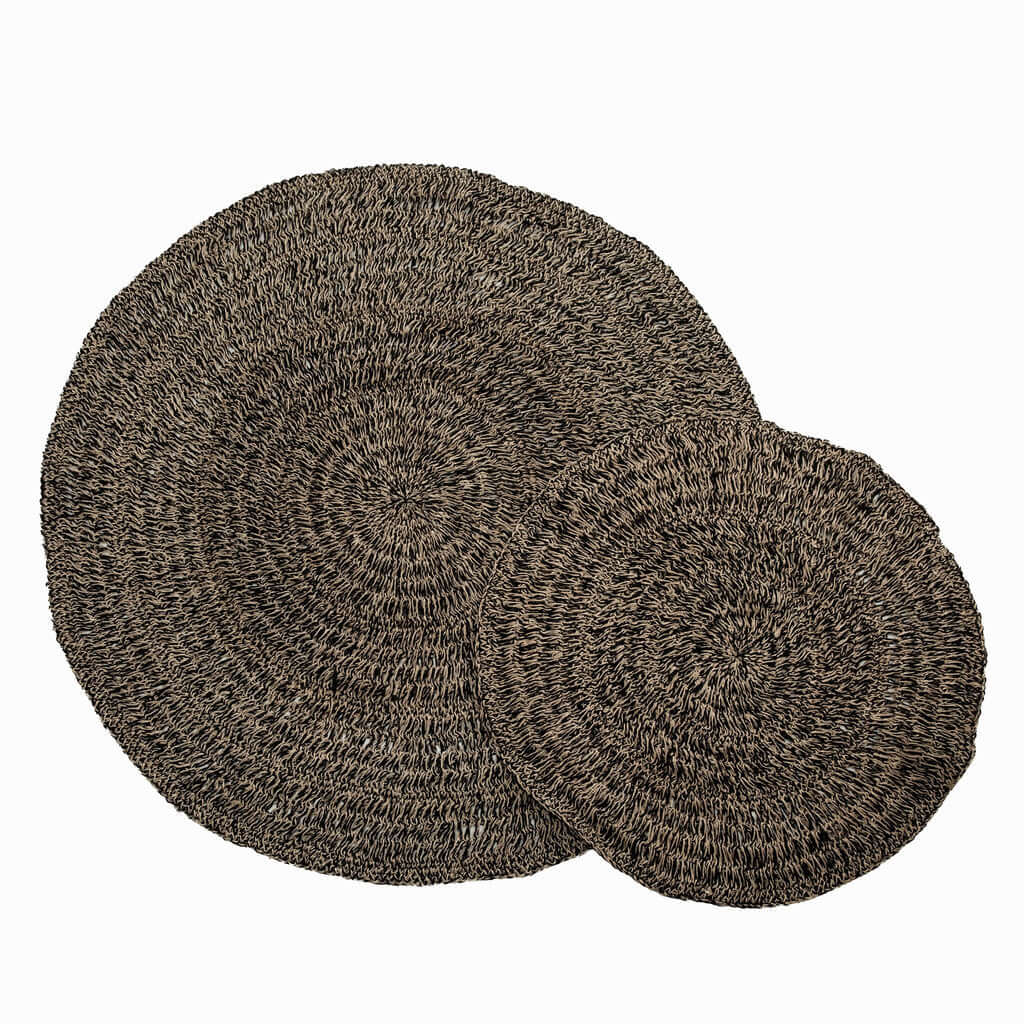 Pyöreä Matto, luonnollinen/musta 100 Bazar Bizar