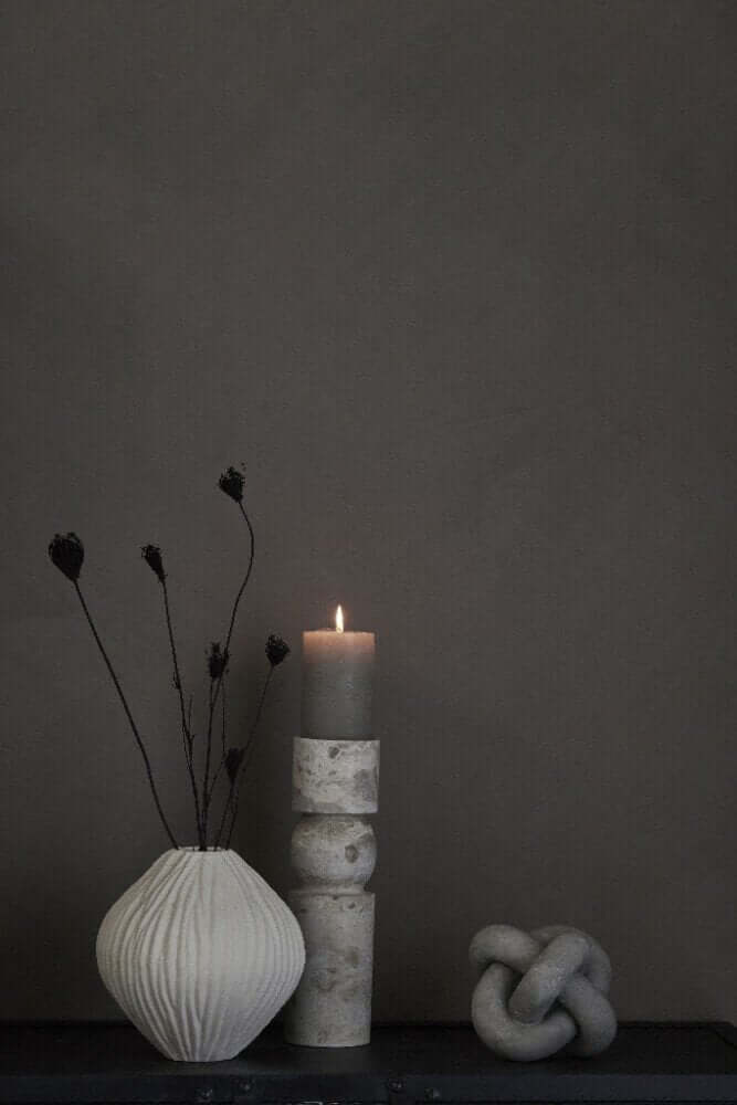 Kynttilänjalka Ellie, pellava marmori H30 Lene Bjerre Desing