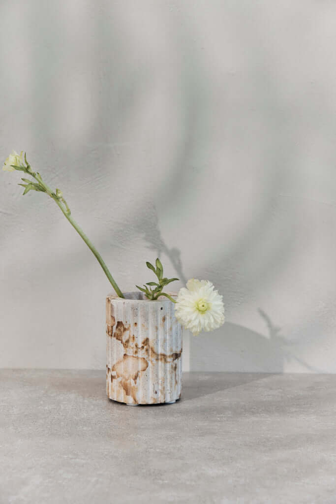 Kynttilänjalka Eliana, pellava marmori 8x8 Lene Bjerre Desing