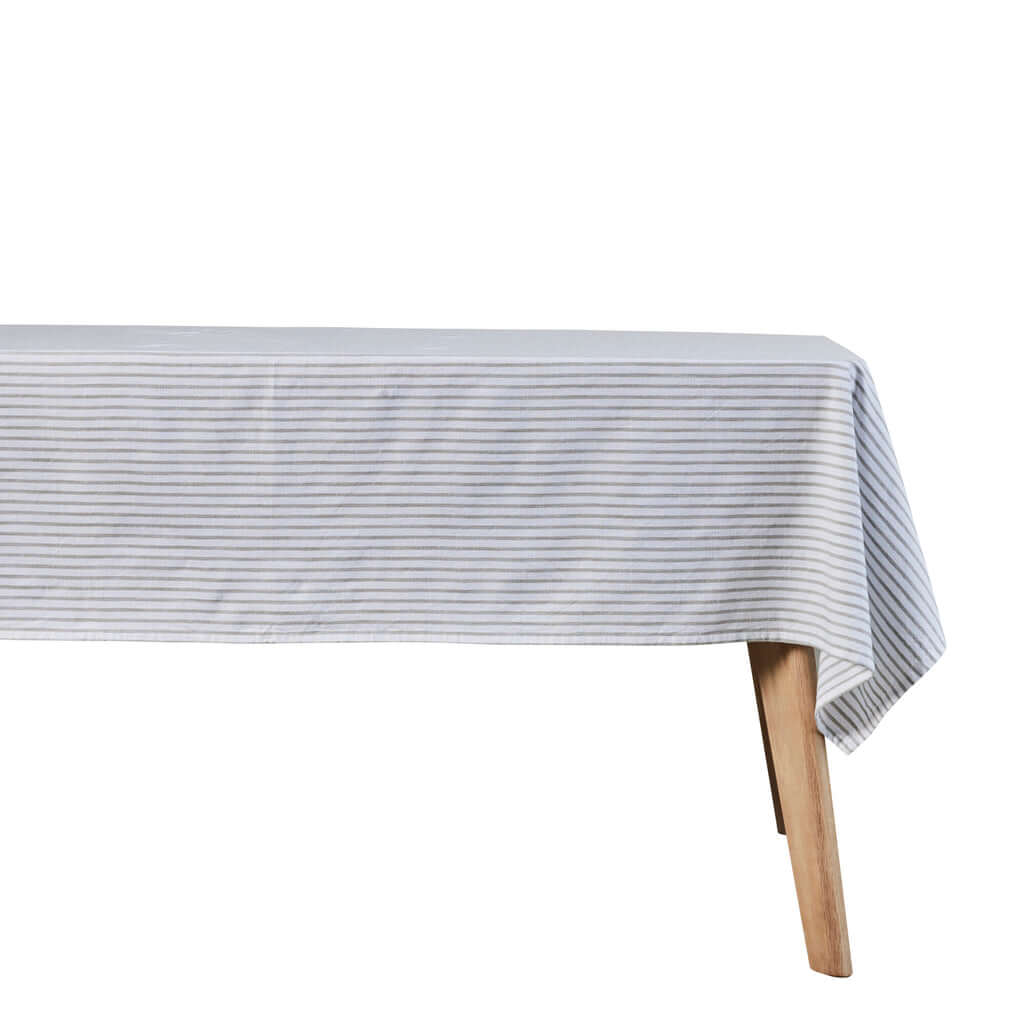 Pöytäliina Olivia, hiekkavalkoraidallinen 220x140 Lene Bjerre Desing
