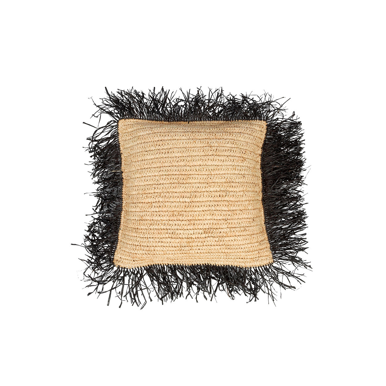 Koristetyynynpäällinen Raffia, luonnollinen/musta 40x40 Bazar Bizar