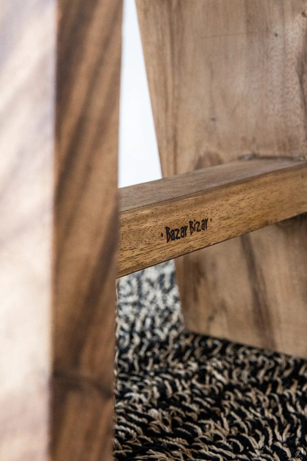 Pyöreä matto, meriruoho luonnollinen/musta 200 Bazar Bizar