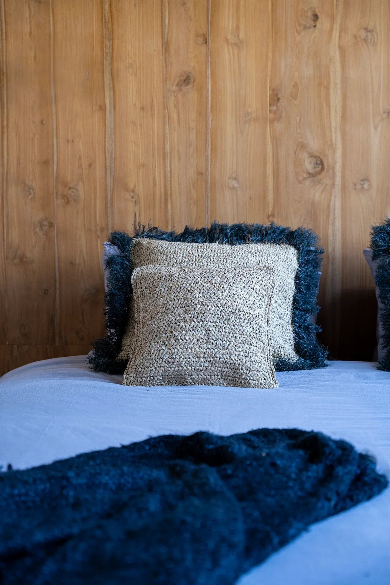 Koristetyynynpäällinen Raffia Flores, luonnollinen - 40x40 Bazar Bizar