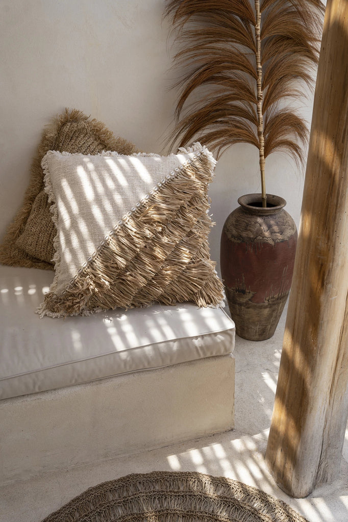 Koristetyynynpäällinen Raffia, luonnonvalkoinen 60x60 Bazar Bizar