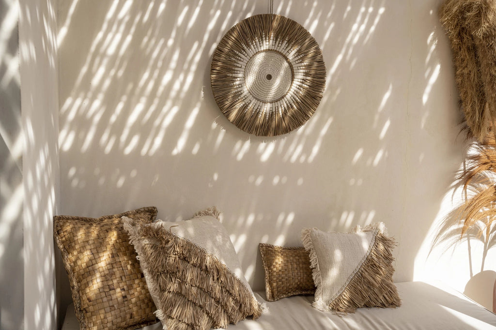 Koristetyynynpäällinen Raffia, luonnonvalkoinen 60x60 Bazar Bizar