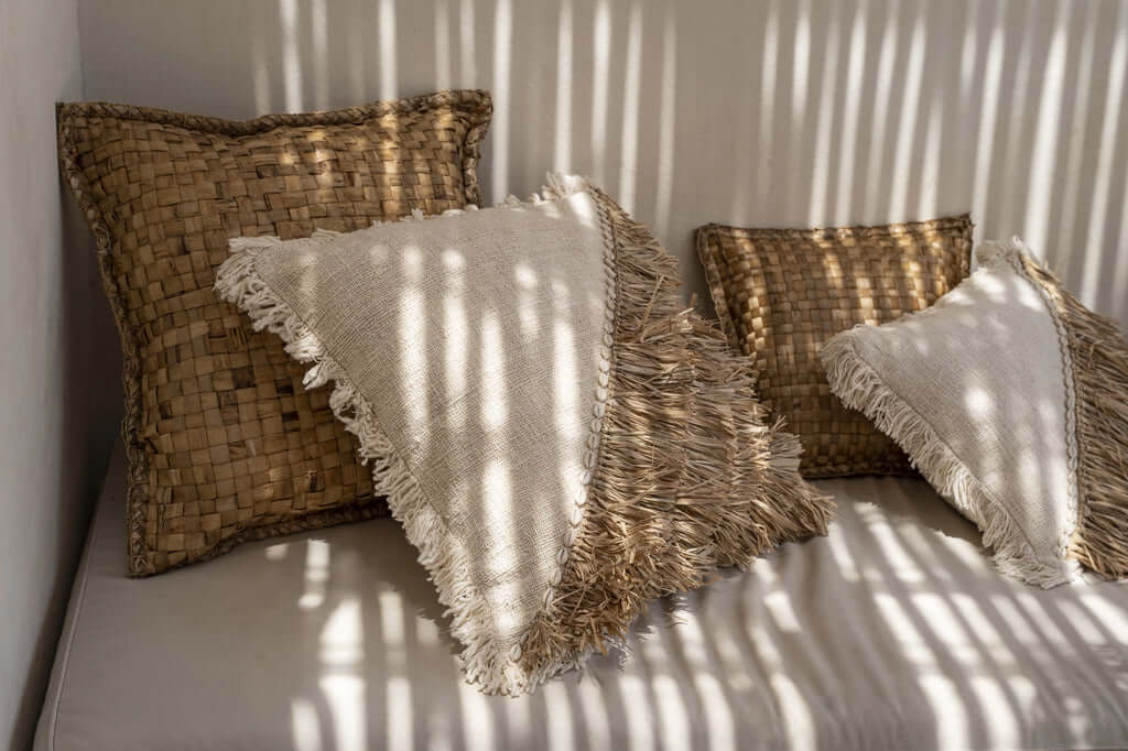 Koristetyynynpäällinen Raffia, luonnonvalkoinen 60x60 Bazar Bizar