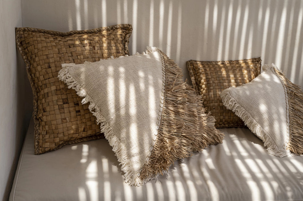 Koristetyynynpäällinen Raffia, luonnonvalkoinen 60x60 Bazar Bizar