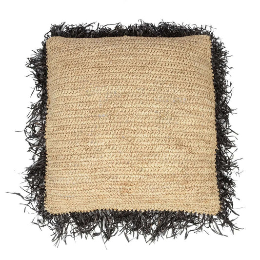 Koristetyynynpäällinen Raffia, luonnollinen/musta 60x60 Bazar Bizar