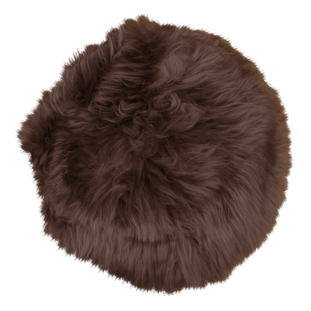 Lampaantalja, pyöreä istuinpehmuste, ruskea 35 cm. Lammeskindshynde